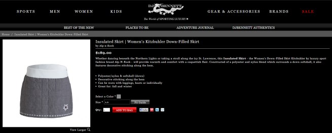 women's kitzbuhler down-filled skirt